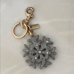Coach Gold and Silver Snowflake Keychain
